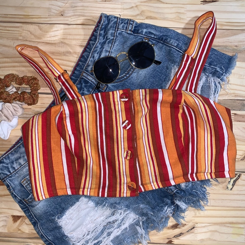 FOREVER21 • medium • striped crop top